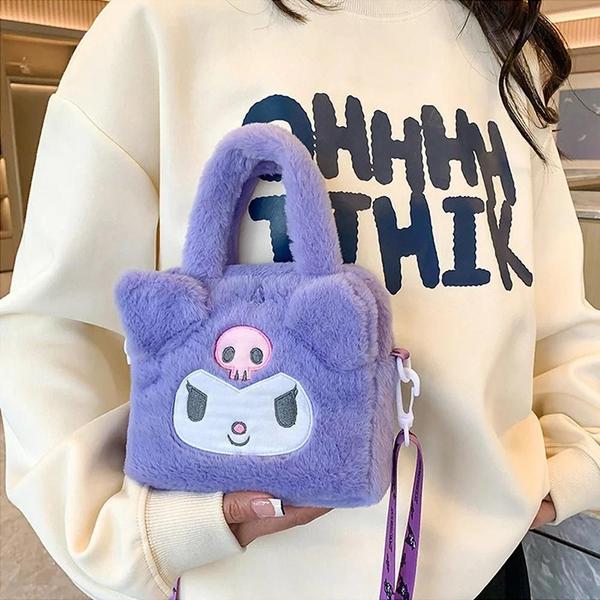 Imagem de Bolsa Kawaii Sanrio Kuromi Cinnamoroll - Bolsa Crossbody de Pelúcia