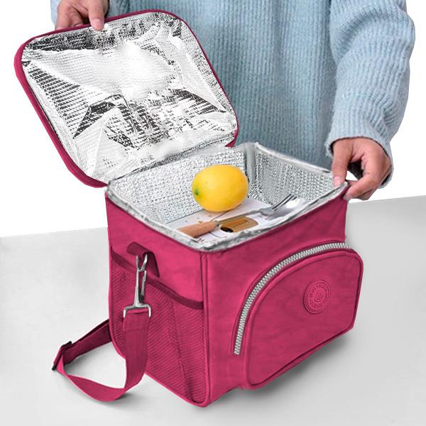 Imagem de Bolsa Lancheira Infantil Colorida Feminina Térmica Pratico Alça Regulável Bolsos com Zíperes Viagem Acampamento Durável