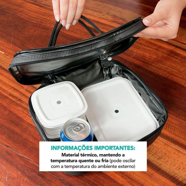 Imagem de Bolsa Lancheira Térmica 6LT Multiuso Alimentos e Bebidas Impermeável Com Zíper - BENIQ