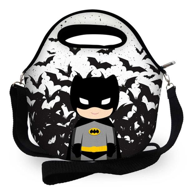 Imagem de Bolsa Lancheira Térmica Lancheira Escolar Infantil - Herói Morcego - Super Oferta