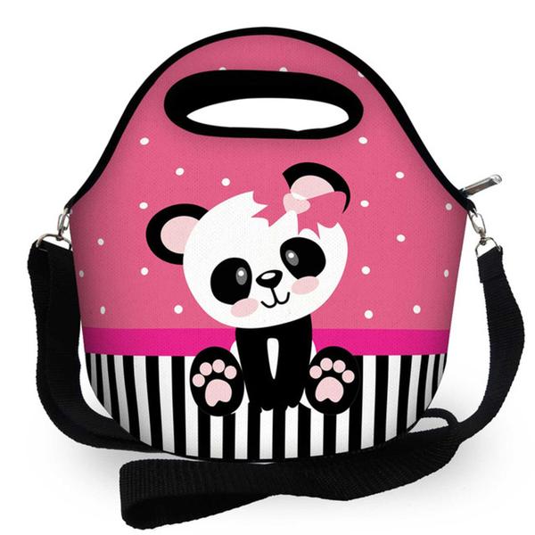 Imagem de Bolsa Lancheira Térmica Lancheira Escolar Infantil - Panda Lacinho  - Super Oferta