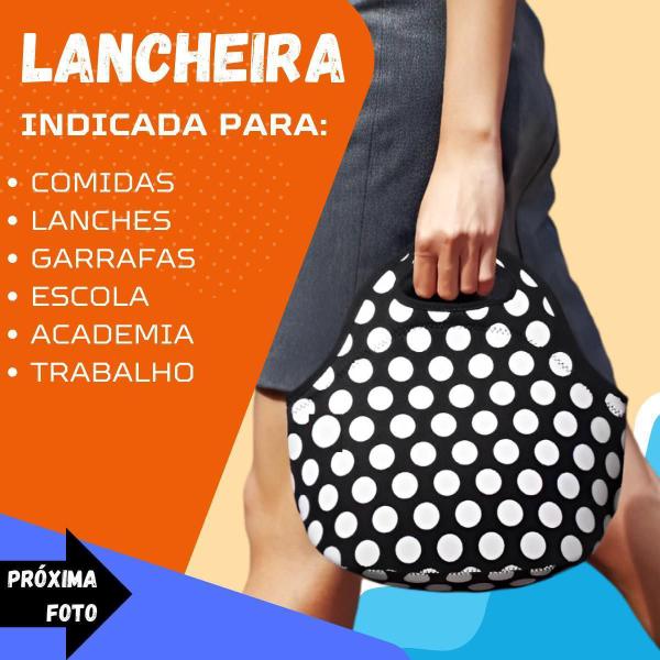 Imagem de Bolsa Lancheira Térmica Neoprene Adulto Infantil Bola Branca