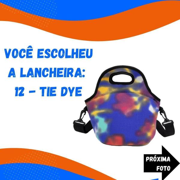 Imagem de Bolsa Lancheira Térmica Neoprene Adulto Infantil Tie Dye