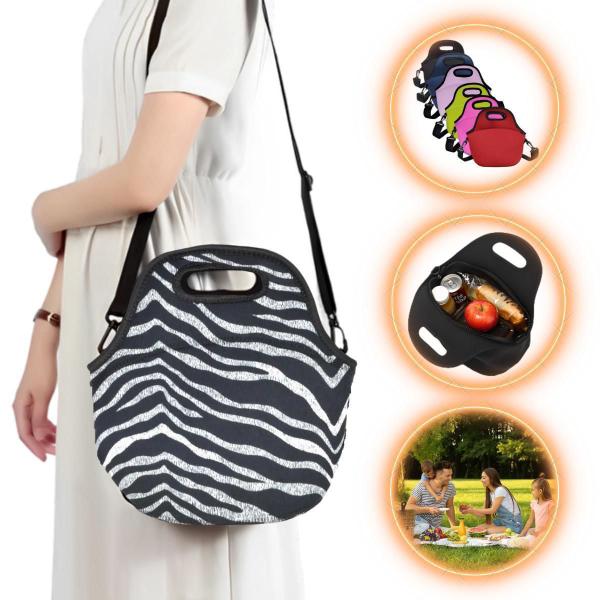 Imagem de Bolsa Lancheira Térmica Neoprene Adulto Infantil Zebra