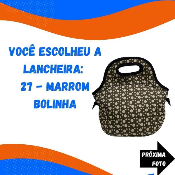 Imagem de Bolsa Lancheira Térmica Neoprene Modelo Bolinha Marrom