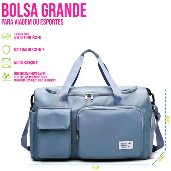 Imagem de Bolsa Mala De Mão 10kg Feminina Masculina De Bordo Viagem Academia