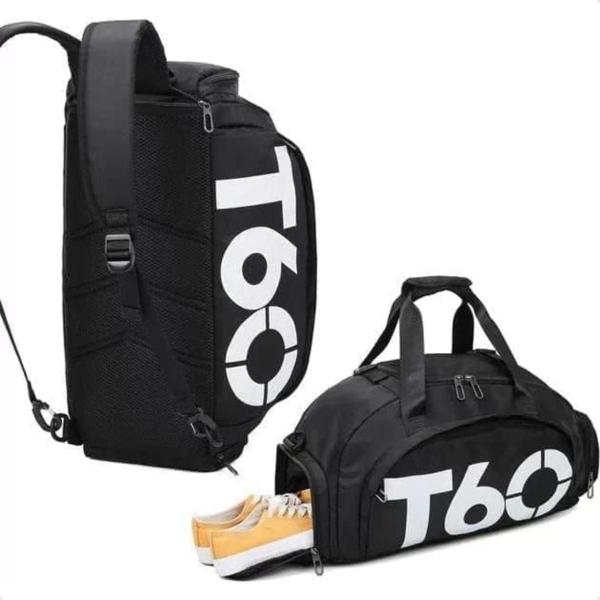 Imagem de Bolsa Mala Mochila T60 Academia Bagagem Viagem Preto Liso