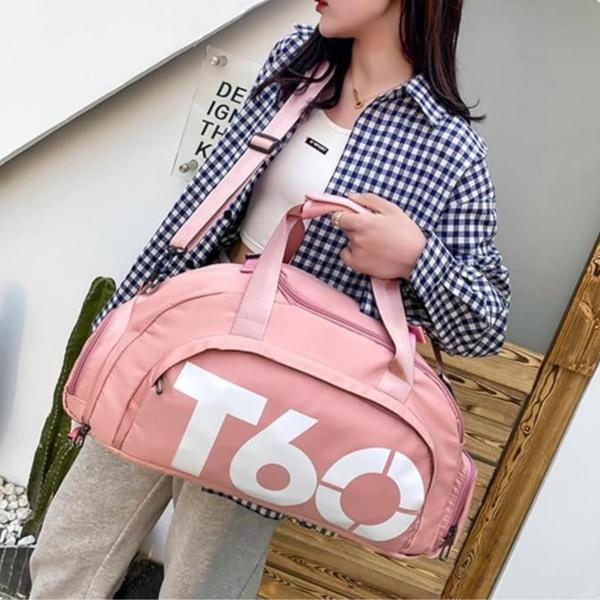 Imagem de Bolsa Mala Mochila T60 Academia Bagagem Viagem Rosa Liso