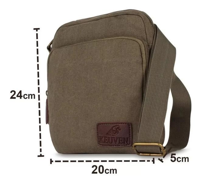 Bolsa Masculina Feminina Transversal Kvn Em Lona e Porta Garrafa Imagem de Bolsa Masculina Feminina Transversal Kvn Em Lona e Porta Garrafa