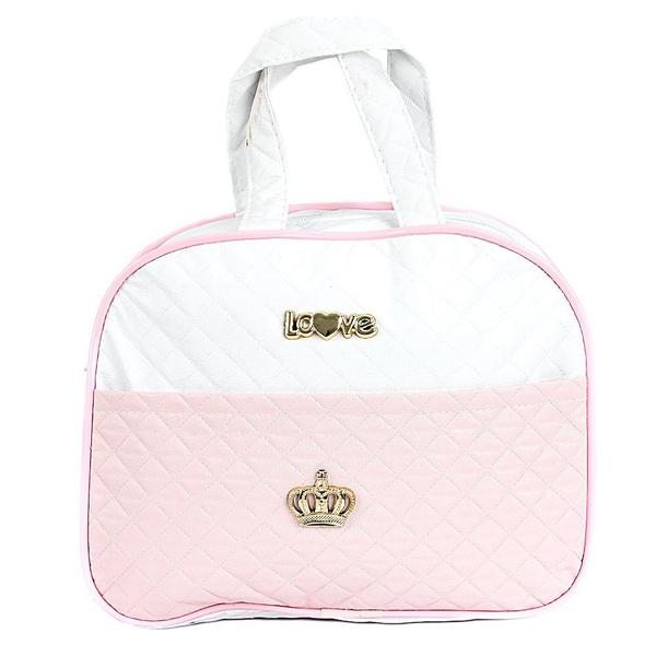 Imagem de Bolsa Maternidade Enxoval 03 Fraldas Rosa Bebê Reborn Luxo