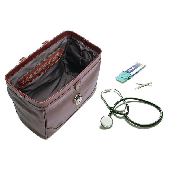 Imagem de Bolsa Médica Couro Alça Mão Fechadura Bennesh 9212