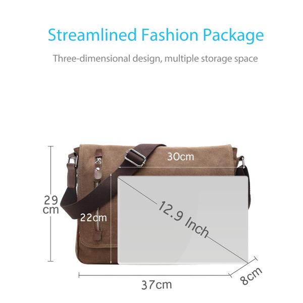 Imagem de Bolsa mensageiro FANDARE Vintage Canvas para laptop de 14 polegadas marrom