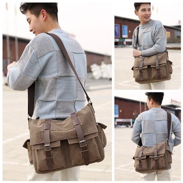 Imagem de Bolsa Messenger Wokex Practical Business para homens Canvas Coffee