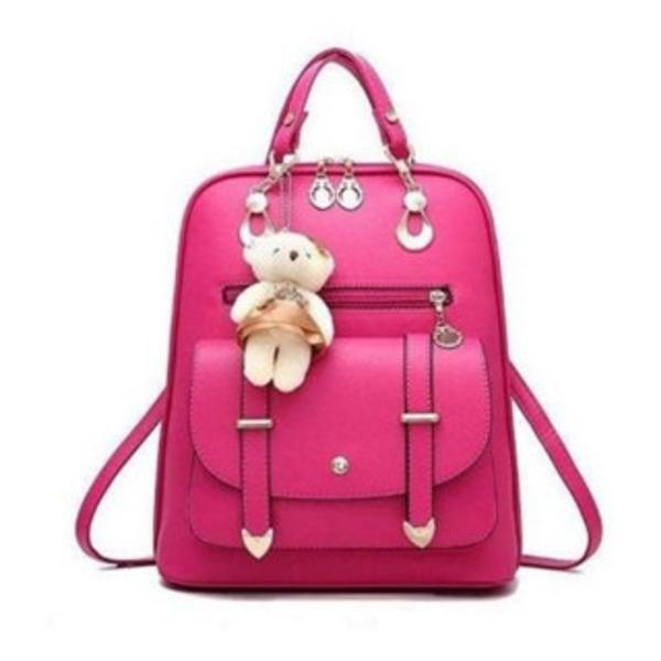 Imagem de Bolsa Mochila Feminina Com Chaveiro Urso material sintético BL1201