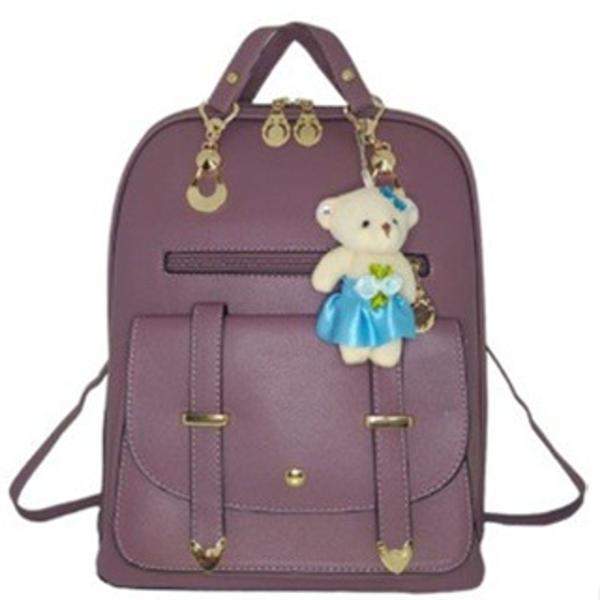 Imagem de Bolsa Mochila Feminina Com Chaveiro Urso material sintético BL1201