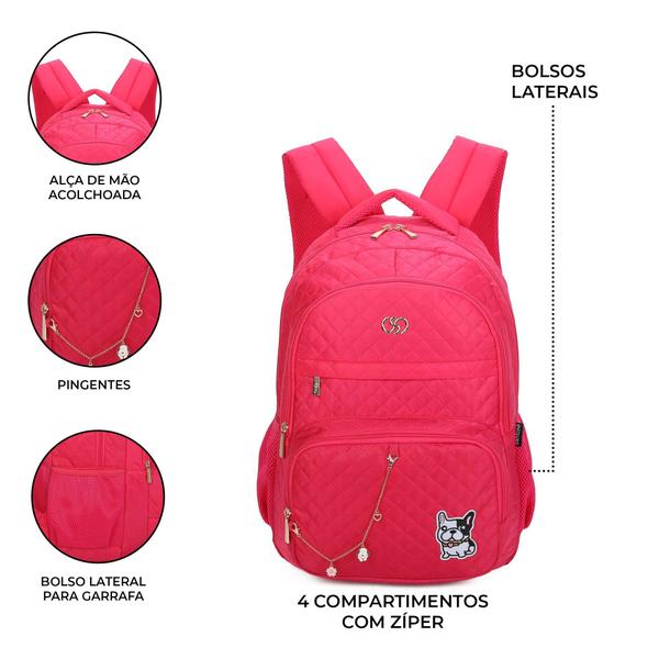 Imagem de Bolsa Mochila Tiana Poliéster Santino Pink SAB417U47