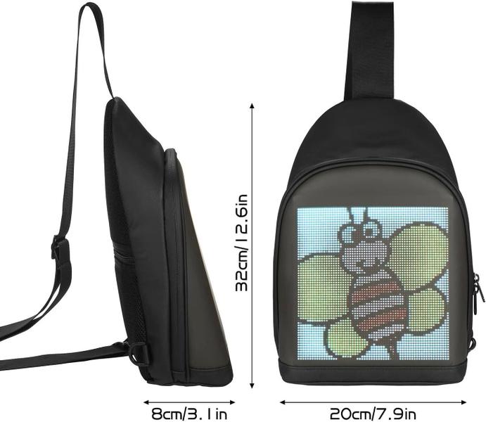 Imagem de Bolsa Mochila Transversal Alça Única Loy-D Com Display Led