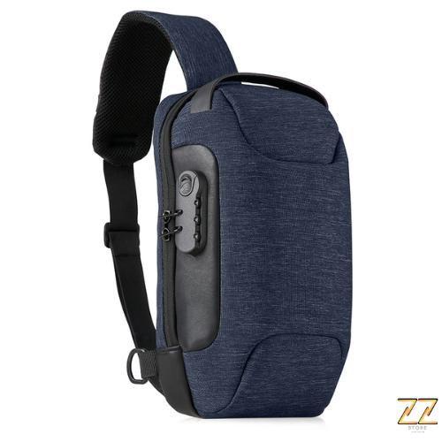 Imagem de Bolsa Mochila Tranversal Anti Furto Usb Carrega Celular