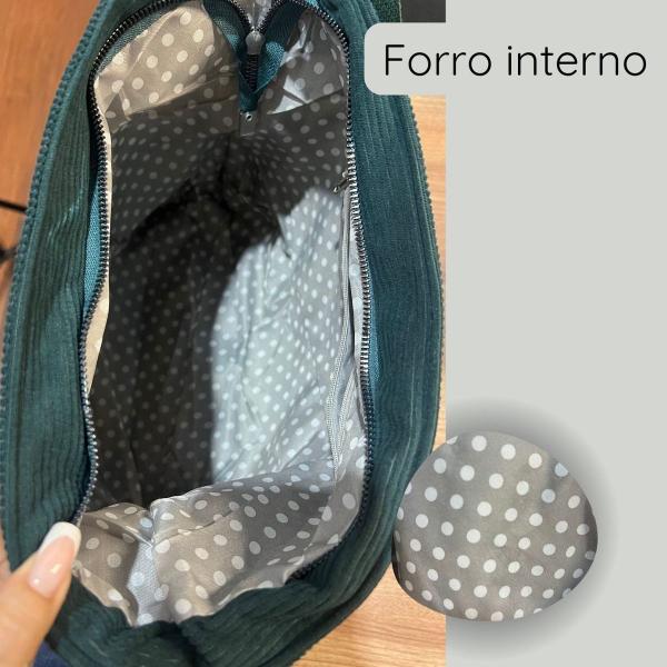 Imagem de Bolsa Mochila Veludo Lateral Media Espaçosa Academia Trabalh