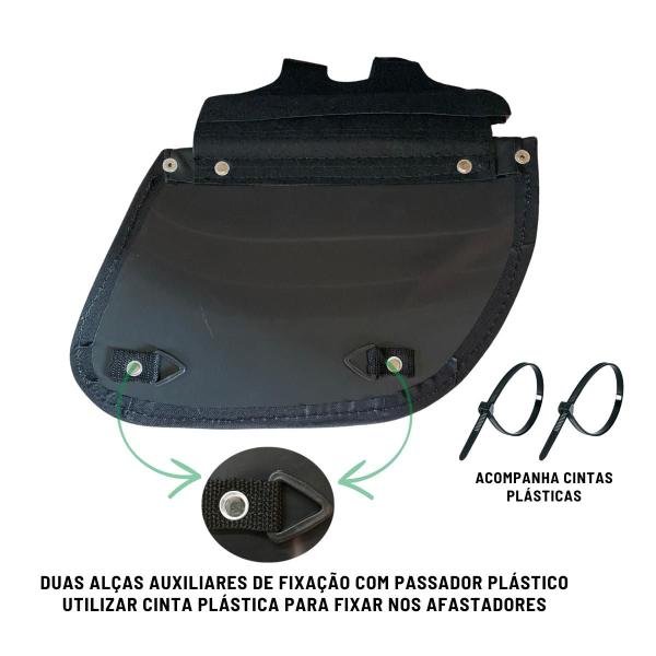 Imagem de Bolsa Moto Custom Alforge Lateral Com Cravo E Fechadura Chave 32 Litros + Afastador Royal Enfield Bonneville T 100 