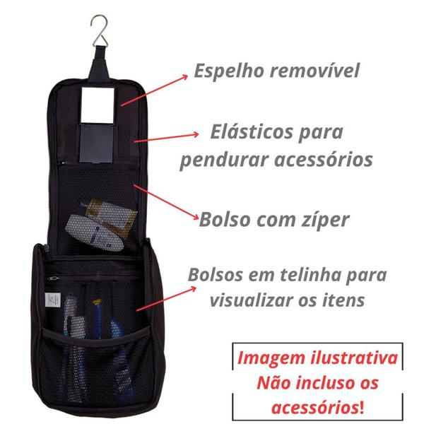 Imagem de Bolsa Necessaire Everest Multiuso + Bolsa Mochila Sacola Camping Futebol Esportiva com Cordinha  Kit 