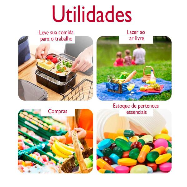 Bolsa Necessaire Multiuso Térmica Feminina Bolso Frontal Externo Acampamento Top Alça Regulável Preta Espaçosa Lanches - Meimi Amores Imagem de Bolsa Necessaire Multiuso Térmica Feminina Bolso Frontal Externo Acampamento Top Alça Regulável Preta Espaçosa Lanches