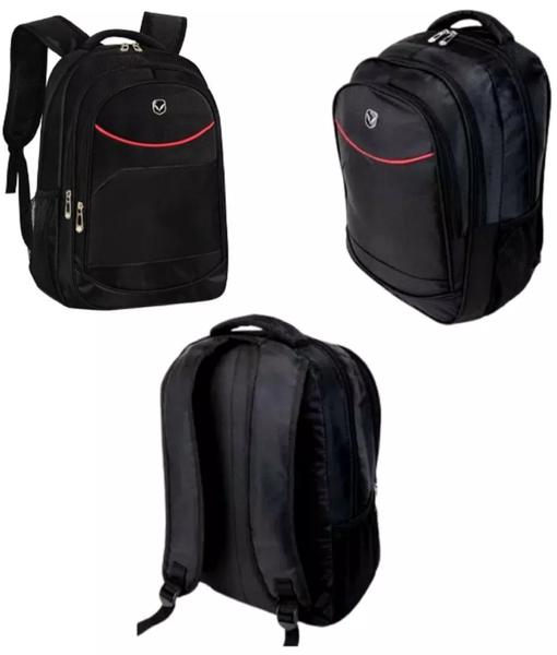 Imagem de Bolsa P/ Notebook Mochila Masculina Resistente Preta Nylon