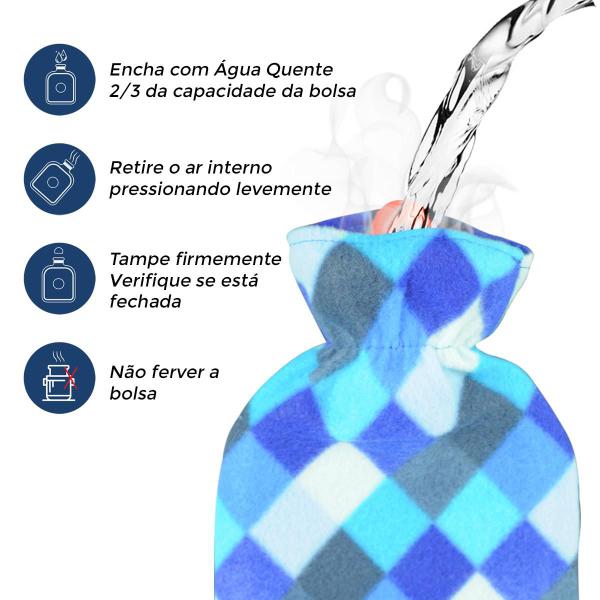 Imagem de Bolsa para Água Quente Cor Vermelha 1L Montserrat com Capa de Segurança