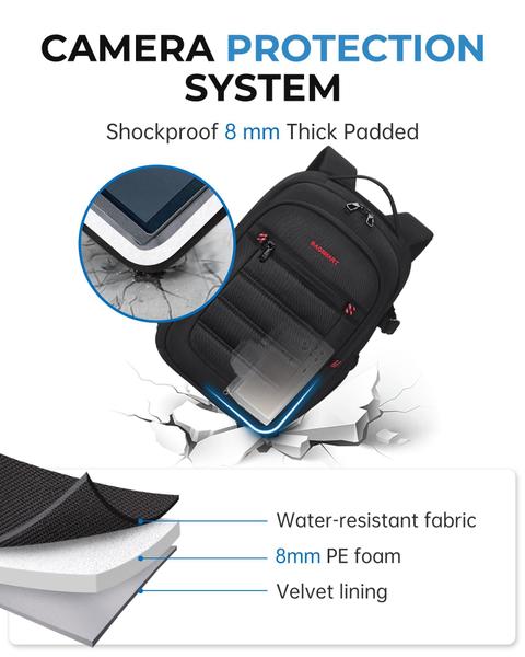 Imagem de Bolsa para câmera BAGSMART DSLR SLR, mochila pequena para câmera de 13 polegadas