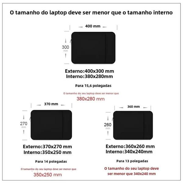 Imagem de Bolsa para Laptop de 13 a 15,6 Polegadas - Compatível com MacBook Air, Pro, Retina, Xiaomi, HP, Dell e Acer