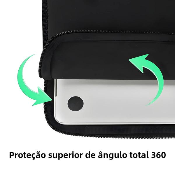 Imagem de Bolsa para Notebook Preto e Cinza - Compatível com Macbook Air/Pro 13/14/15.6, Xiaomi, Lenovo, Asus, Dell e HP