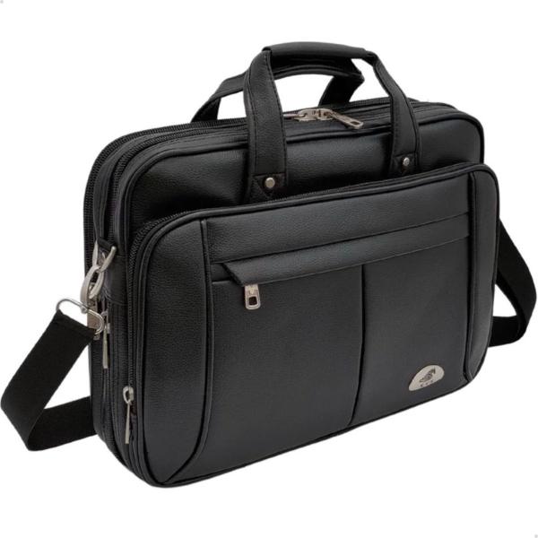 Imagem de Bolsa Pasta Executiva de Couro Para Notebook Modelo KVN Feminina Masculina 17''