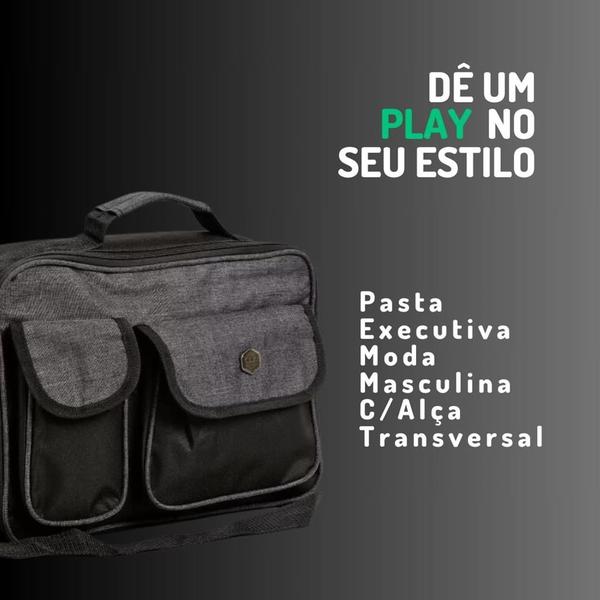 Imagem de Bolsa Pasta Maleta Transversal Executiva Notebook C/ Alça De Ombro - Trabalho, Faculdade - Clio