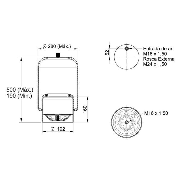 Imagem de Bolsa Pneumática Suspensão Eixo s Sensor MB Axor Importado