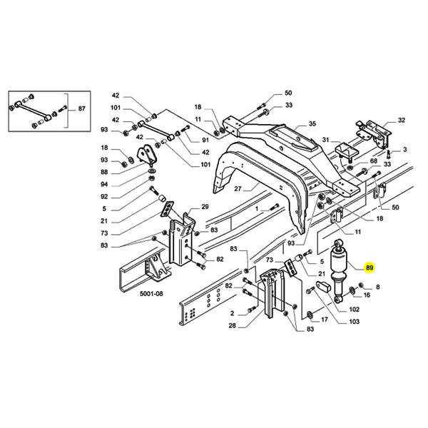 Imagem de Bolsa Pneumática Traseira Da Cabine Para Iveco Novo Stralis - 504060241