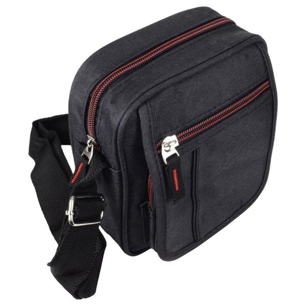 Imagem de Bolsa Pochete Transversal Preto Impermeável Multiuso Peito De Ombro Ideal Para Passeios Viagens, Trilhas, Passeios