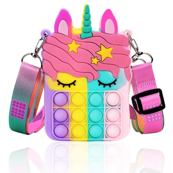 Imagem de Bolsa Pop Bag Civan Unicorn com brinquedo Fidget para meninas e mulheres