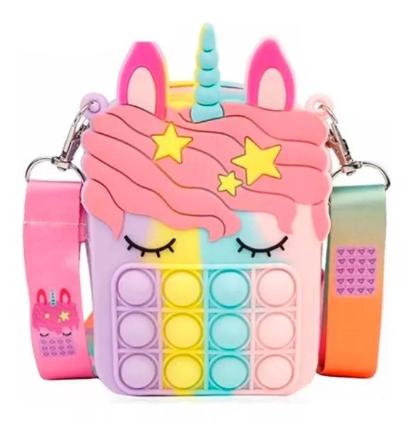 Imagem de Bolsa Pop It Com Alça Anti Stress Unicornio Arco Iris