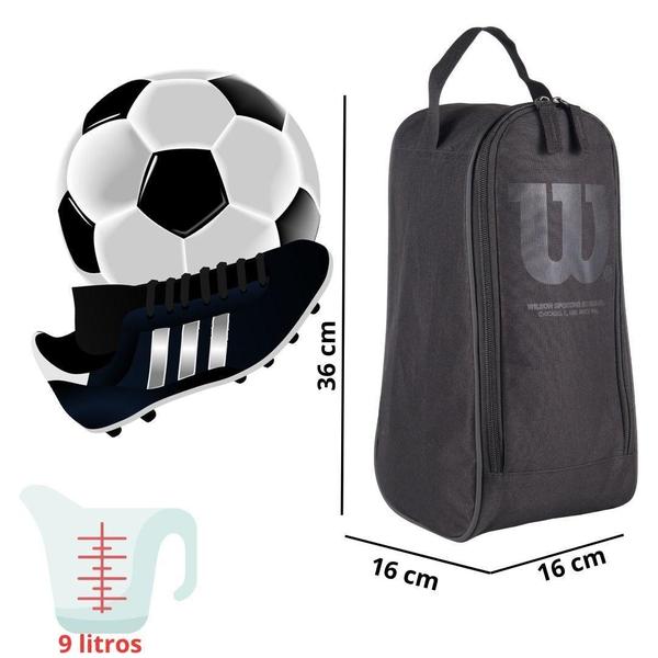 Bolsa Porta Chuteira e Calçado Wilson Oficial - Preto Imagem de Bolsa Porta Chuteira e Calçado Wilson Oficial - Preto
