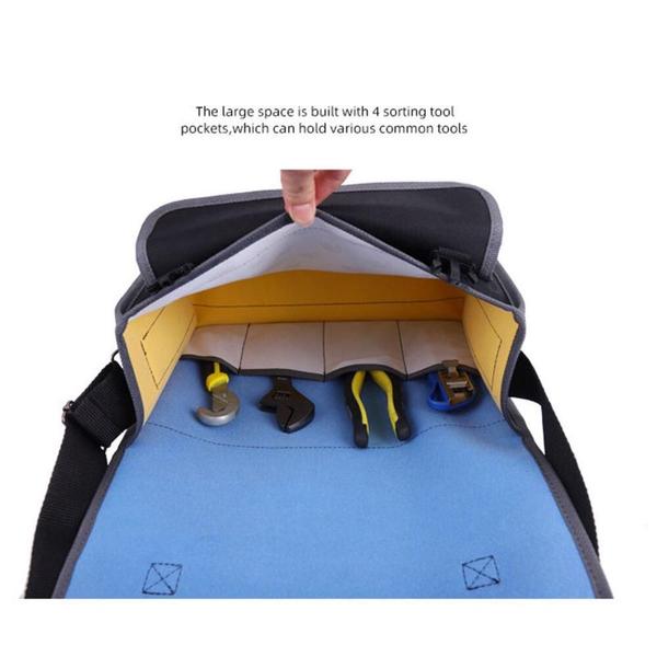Bolsa porta ferramentas maleta de ombro pedreiro organizador reforcado - Tempo Real Imagem de Bolsa porta ferramentas maleta de ombro pedreiro organizador reforcado