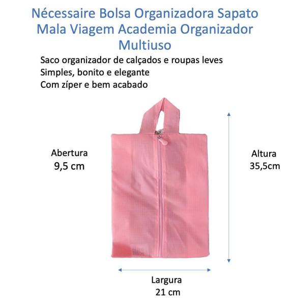 Imagem de Bolsa Porta Sapato Viagem Tenis Calçado Roupa Mochila Rosa