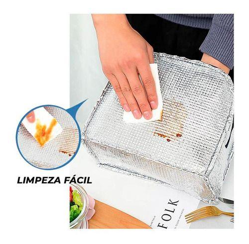 Imagem de Bolsa Pratica Marmita Multicolorida Estampada Passeios Pesca Acampar Lanches Qualidade Material Resistente Bebidas Luxo