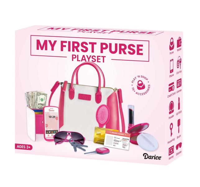 Imagem de Bolsa Pretend Play Bolsa Darice Play para meninas de 3 anos ou mais com acessórios