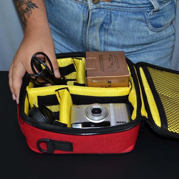 Imagem de Bolsa Profissional Equipamento Fotográfico Go Cam Vermelha