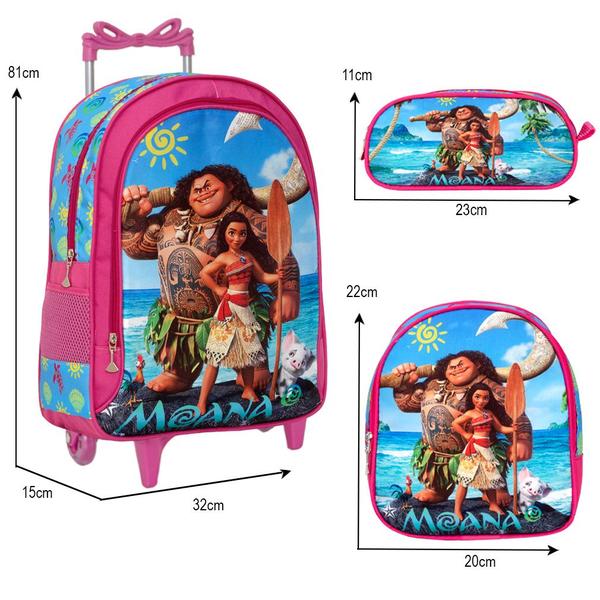 Imagem de Bolsa Rodinha Infantil Moana Personagens Lancheira Térmica