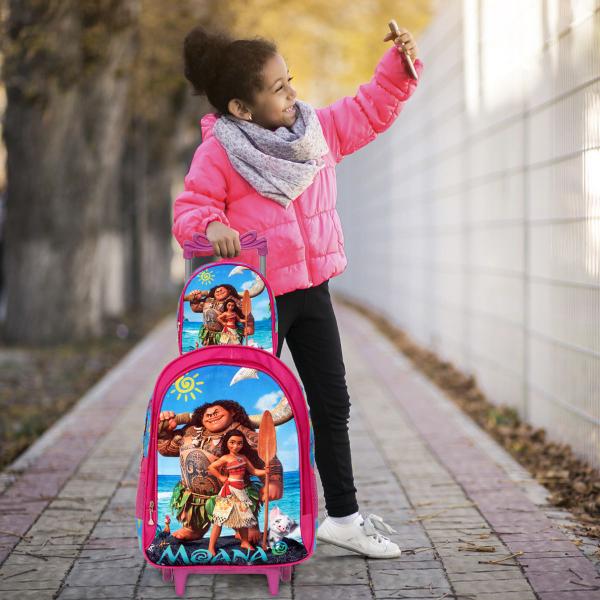 Imagem de Bolsa Rodinha Infantil Moana Personagens Lancheira Térmica