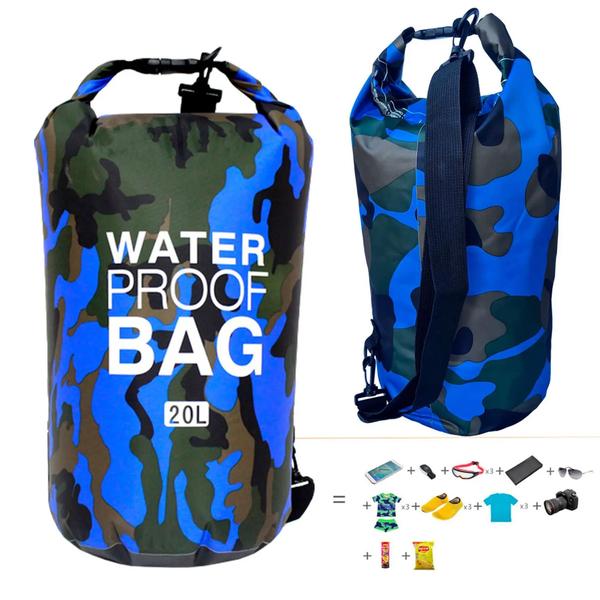 Imagem de Bolsa Saco Estanque A Prova Dágua Bóia Impermeável 5 Litros/10 L/20 L Piscina Praia Natação