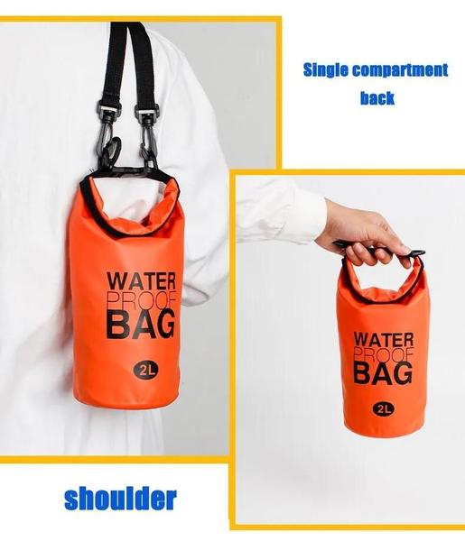 Imagem de Bolsa Saco Estanque impermeável Dry Bag Natação Caiaque Pesca Choeira Trilha Chuva Rio 2l. Azul