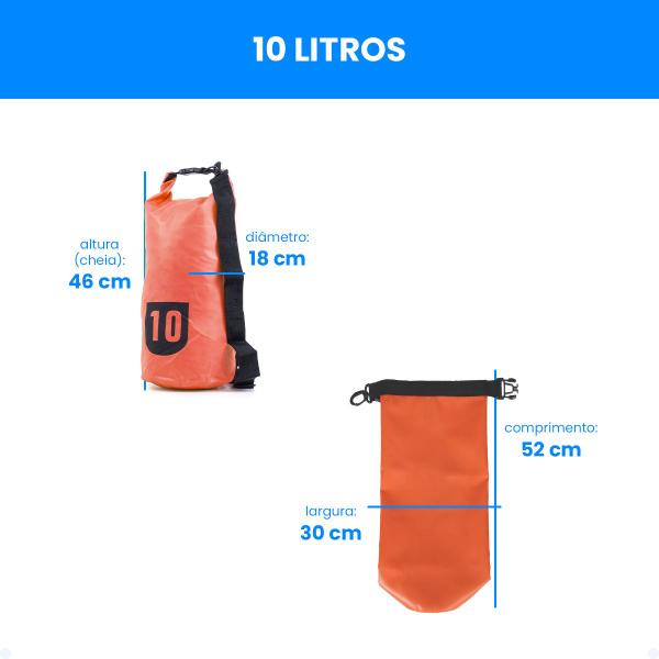 Imagem de Bolsa Saco Estanque Natação Dry Bag 10L Canoagem Pesca Moto