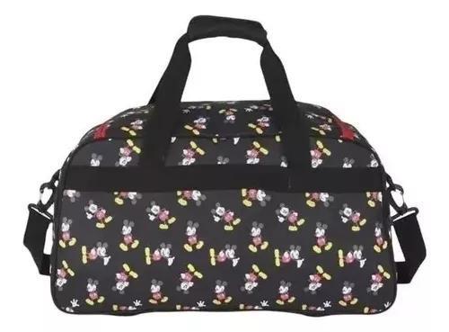 Imagem de Bolsa Sacola Grande Mala Viagem Transversal Feminina Mickey Preto